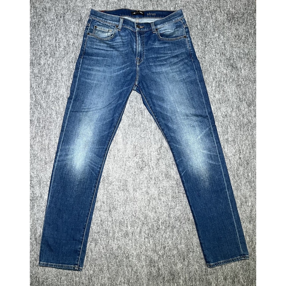 7 For All Mankind Jeans Men 32x33 Blue Adrien Series 7 Med Wash Denim Straight